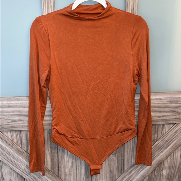 Final Touch Tops - Final Touch Terracotta Long Sleeve Bodysuit